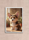 Custom poster portrait of a corgi dog