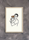 Custom minimalist line art poster portrait