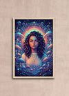 Custom poster portrait of a woman in blue tones