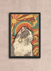 Custom poster portrait in a psychedelic colorful style