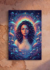 Custom canvas portrait of a woman in a cosmic colorful style