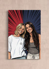 Custom canvas portrait of two friends from a personal photo