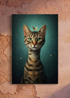 Custom pop art canvas portrait of a tabby cat