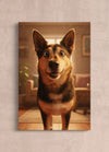Custom canvas portrait of a German shepherd dog