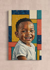Custom canvas portrait of a smiling young boy