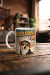 Custom ceramic mug printed with a pet portrait