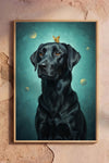 Custom poster portrait of a black Labrador dog