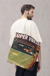 Custom canvas tote bag printed with a scenic design