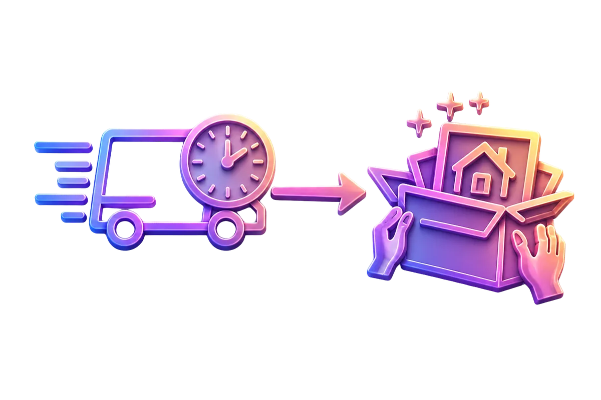 Fast delivery of the finished order to your door