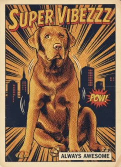 Custom dog portrait sample in a comic pop art style