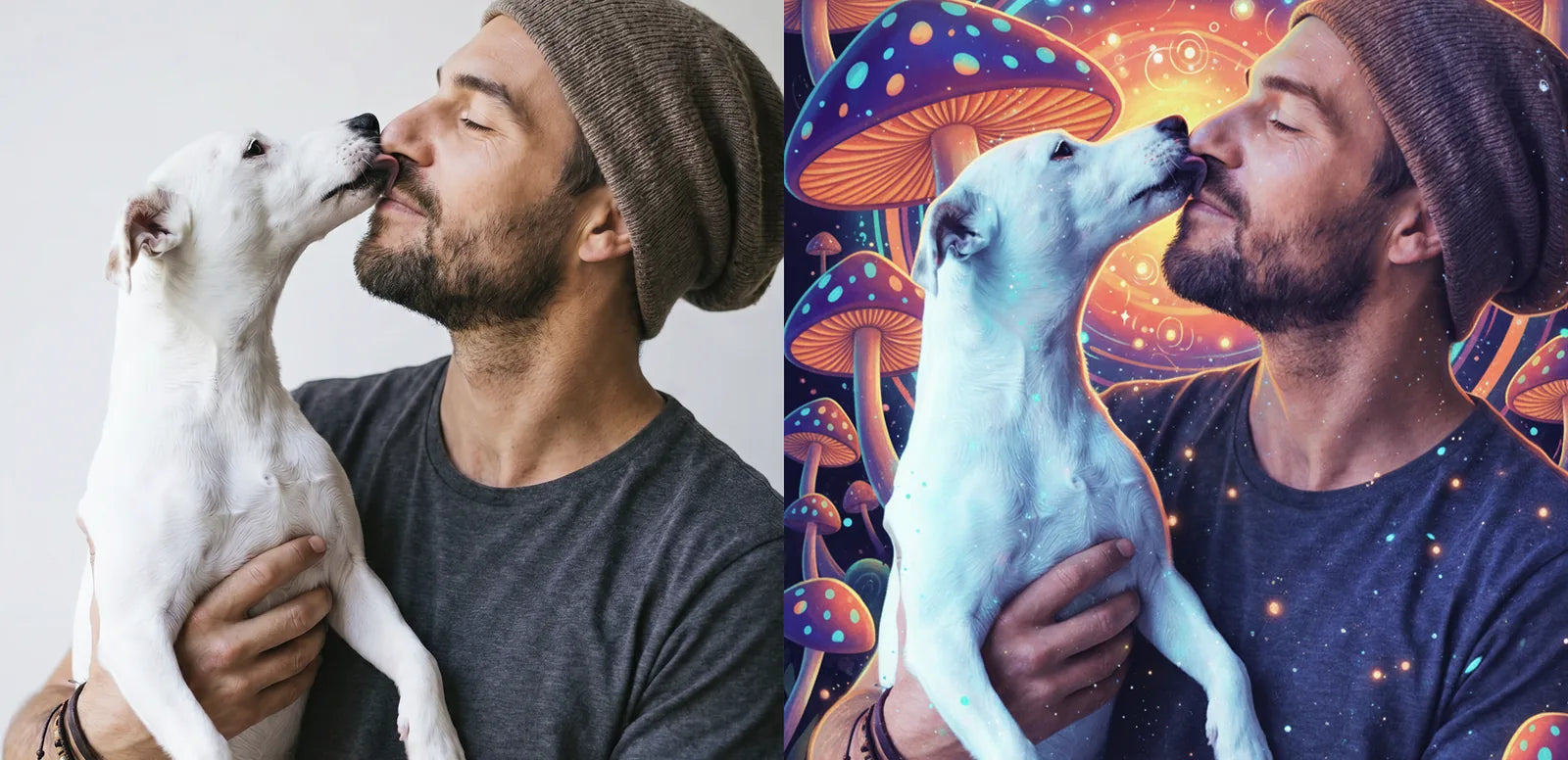 Dog photo restyled into a custom Father's Day printed gift