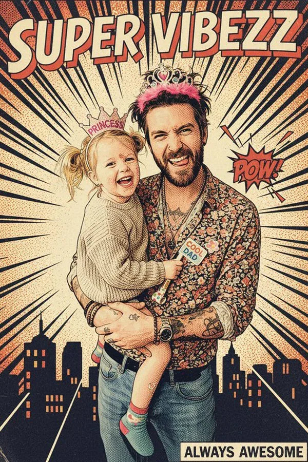 Same photo restyled as a custom Father's Day poster